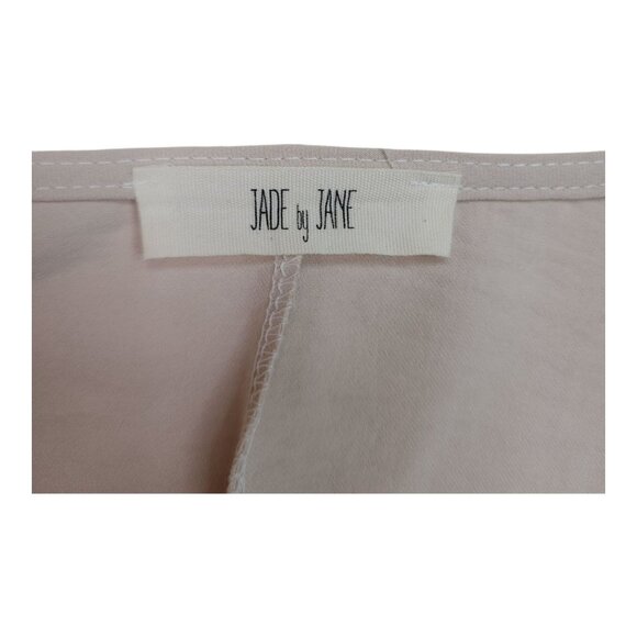 Jade By Jane Womens Poly Top V-Neck Bell Sleeve Beige Blouse Made In USA Size XL - Picture 3 of 7